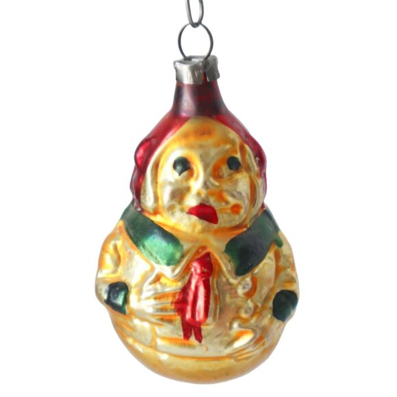 Vintage Mercury Glass Clown Christmas Tree Ornament 1960s - Picture 5 of 6